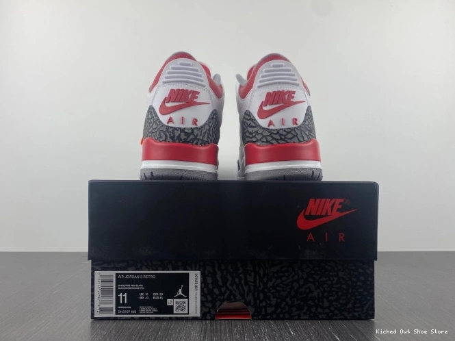 Kicked Out Shoe Store Fire DN3707-160 Jordan Red Air 3 OG 0810